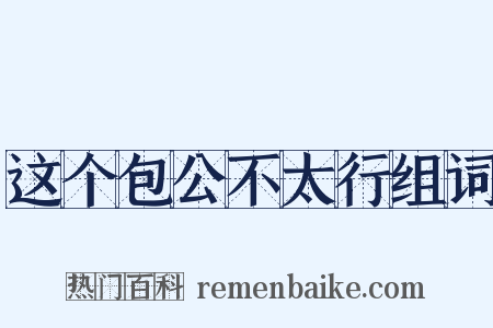 这个包公不太行组词是什么意思的图片
